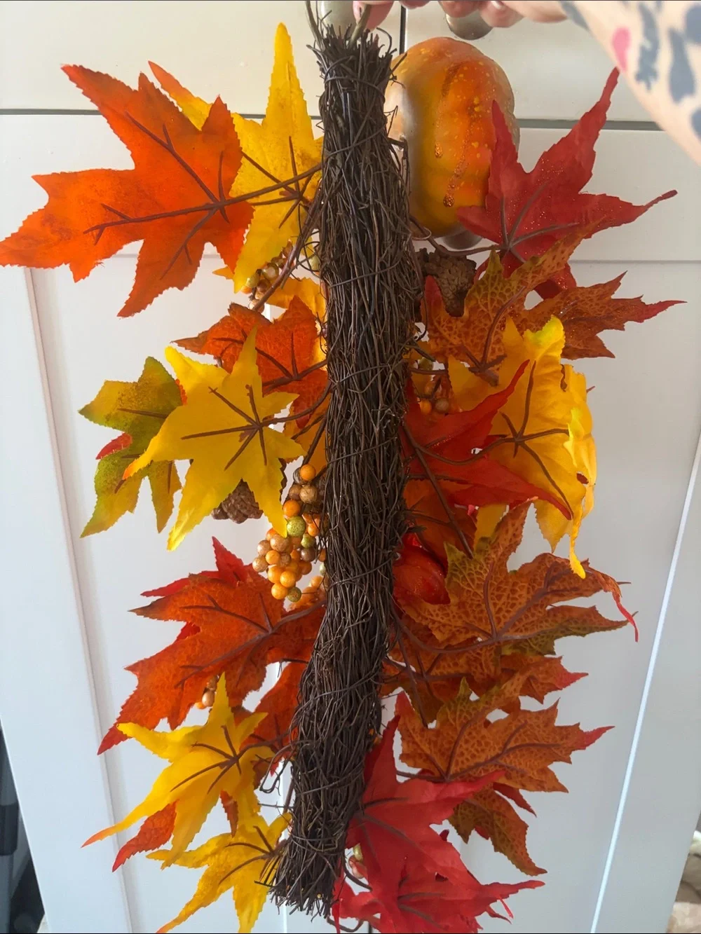 Autumn Harvest Orange Fall Hanging Swag - Seasonal Home Holiday Decor22’long 10’